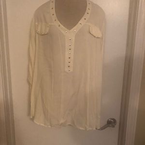 Riley+James cream studded blouse